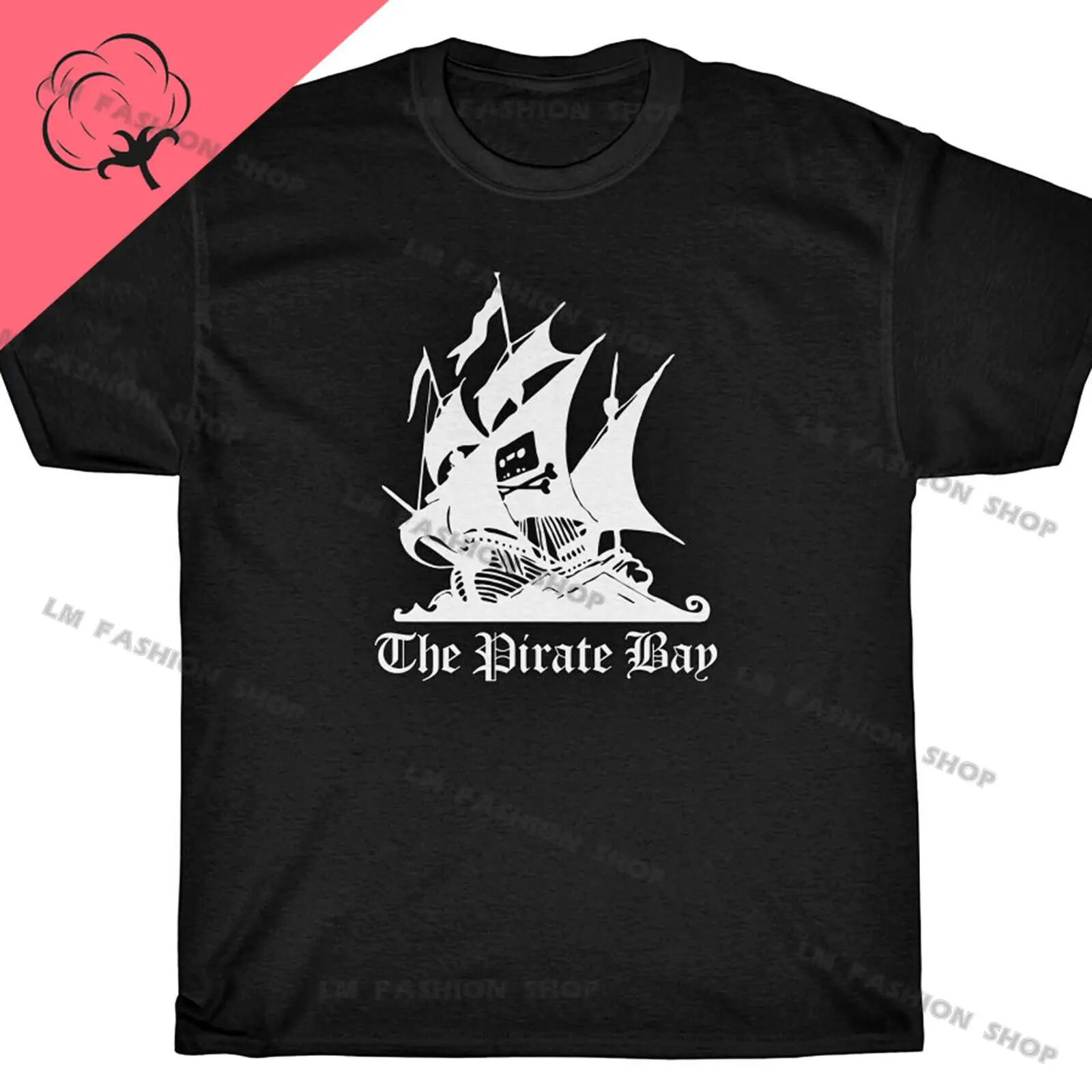 THE PIRATE BAY Ship Rargb Piracy Graphic TShirts Men's Clothing Short Sleeve Tops Cotton Tees Women's Printed T-Shirt