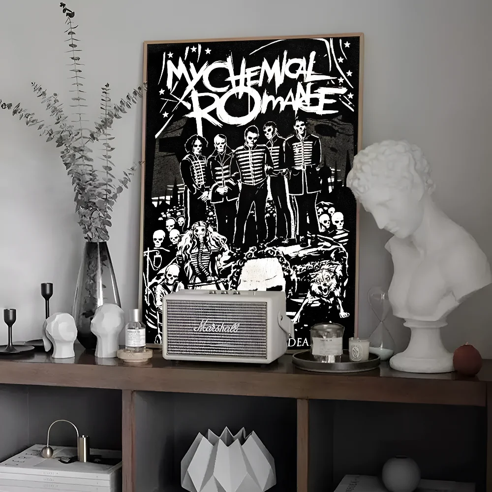 My Chemical Romance Anime Posters Sticky Whitepaper Sticker DIY Room Bar Cafe Kawaii Room Decor