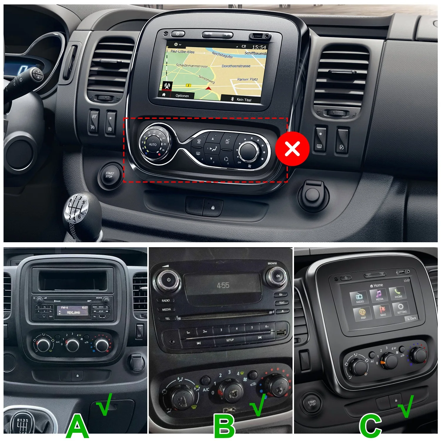 

4+64G Android 13 Car Stereo For Vauxhall Vivaro 2014 - 2019 Wireless Fit For CarPlay Android Auto 9in Car Radio GPS Navigation