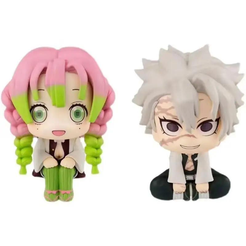 Juego de figuras de Anime Demon Slayer, colección de juguetes de modelos de acción de PVC Kawaii Q Ver con regalos Kanroji Mitsuri Shinazugawa Sanemi