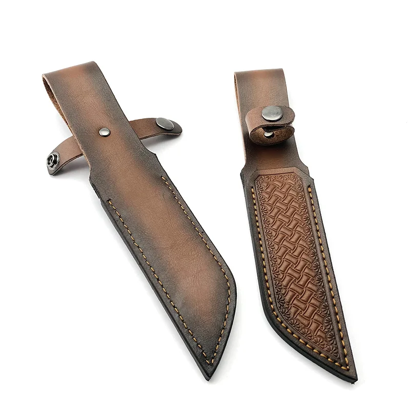 Outdoor Small Straight Folding Tool Sheath Genuine Leather Scabbard  for Camping Tool Protective Sleeve