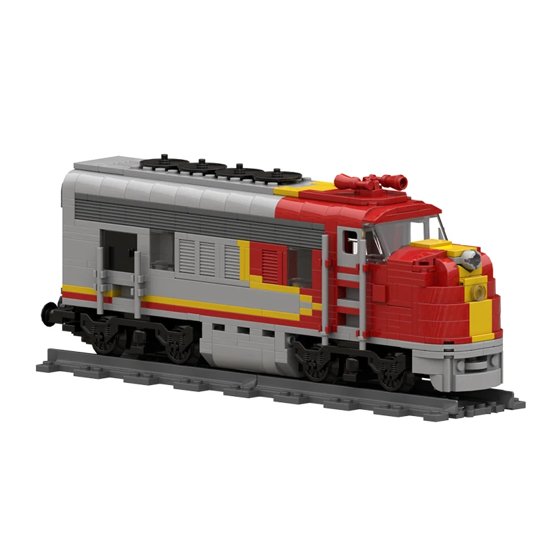 BuildMoc Santa Fe Super Chief Trains Building Blocks Set Heavy Duty Passenger Locomotive Railway Track Bricks Toys Children Gift