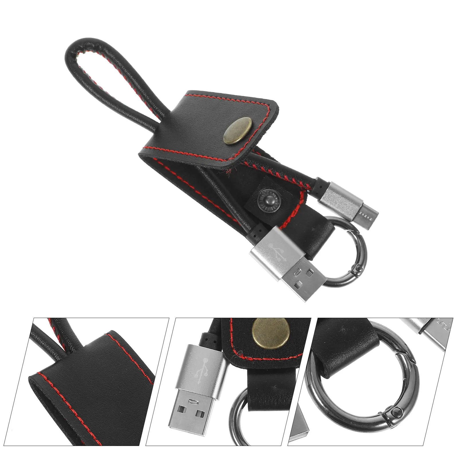 

Premium Type C USB Cable Keychain Ageing Resistance Metal Button Detachable Design for Convenient Charging Anytime Anywhere Use