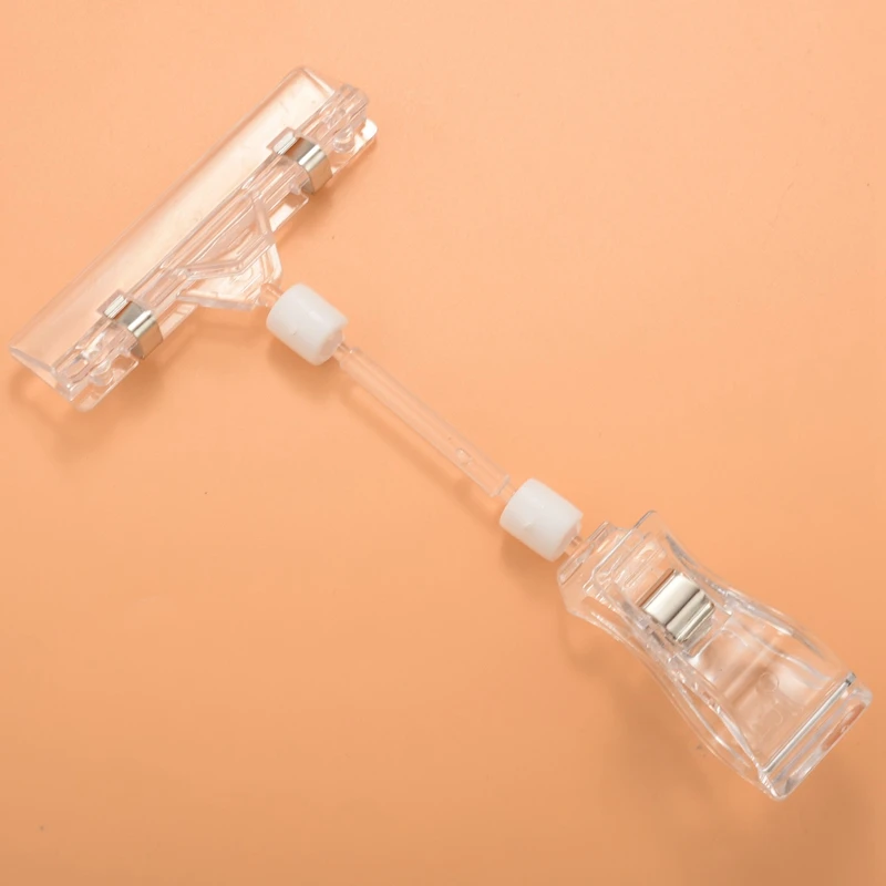 2X 6.5 인치 높이 투명 플라스틱 더블 클립 조정 가능한 사인 카드 디스플레이 홀더, 높이 조절 가능