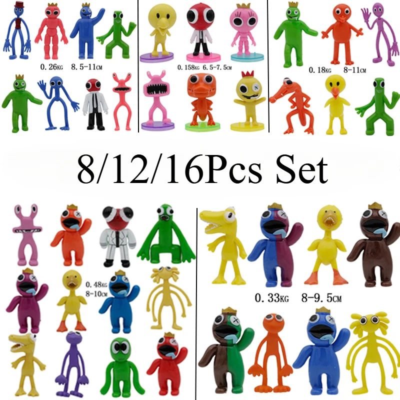 

8-16pcs Rainbow Friends Toy Cartoon Game Character Figure Doll Kawaii Blue Monster Action Figure Animal Toys for Kids Gifts