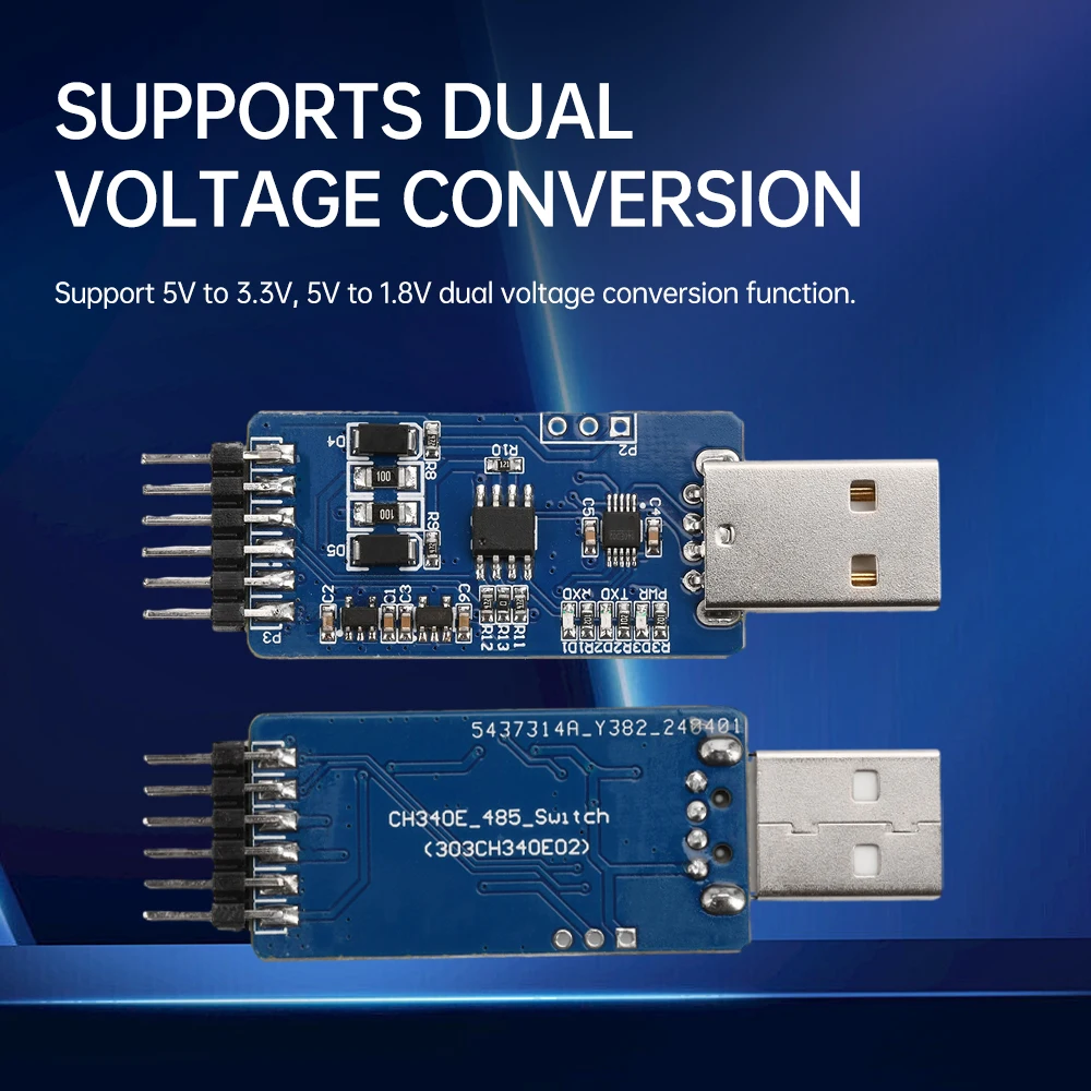 USB To TTL To RS485 Communication Dual Voltage Conversion Module CH340E SP485 Chip Driver