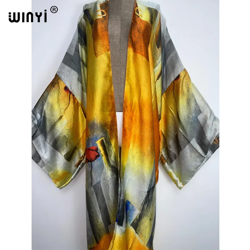 Europe WINYI new tunic bikini sweet lady pink boho Cardigan stitch Cocktail sexcy Boho Maxi Holiday Batwing Sleeve KIMONO mujer