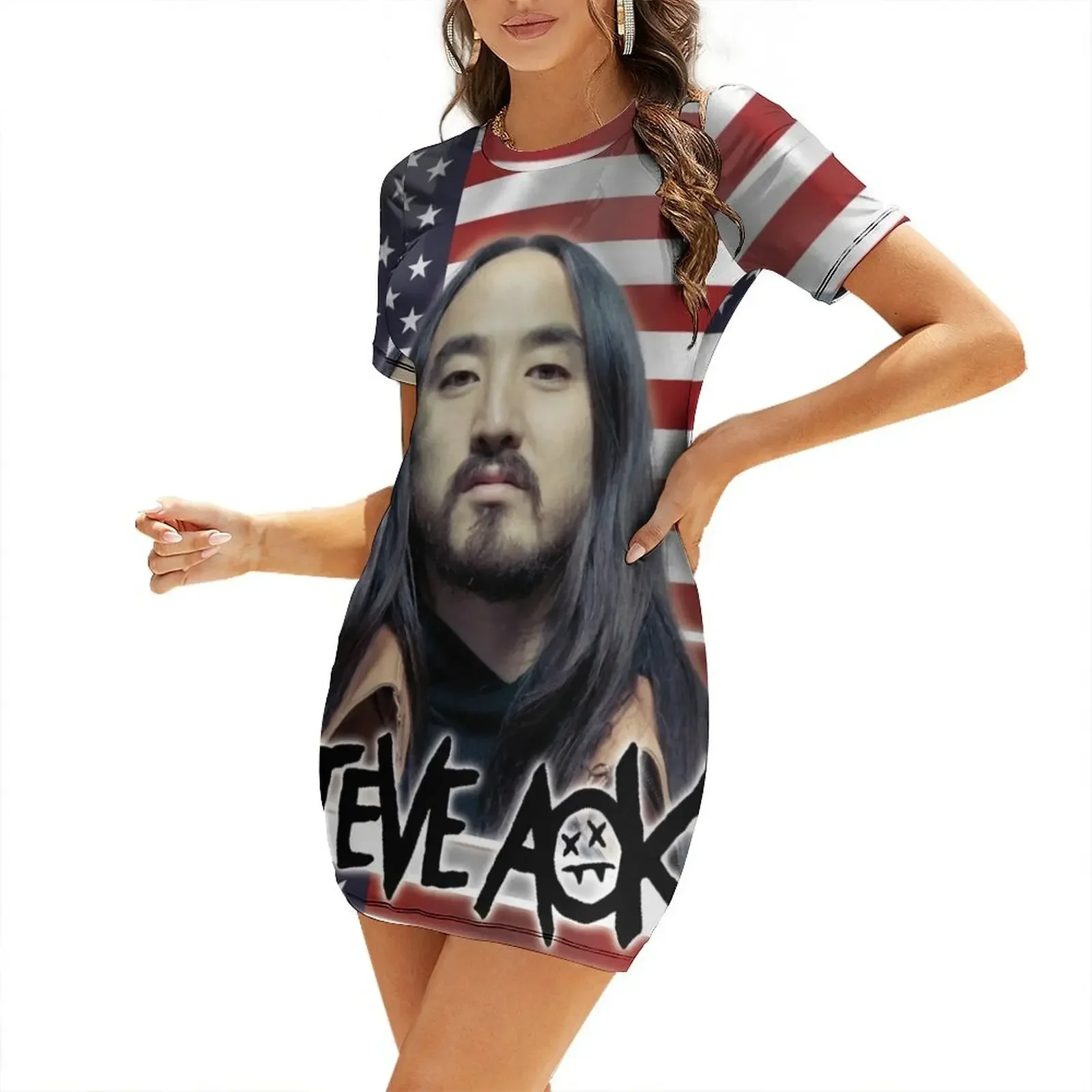

Steve Aoki Short-Sleeved Dress dresses korean style elegant guest wedding dress summer dresses for women 2026
