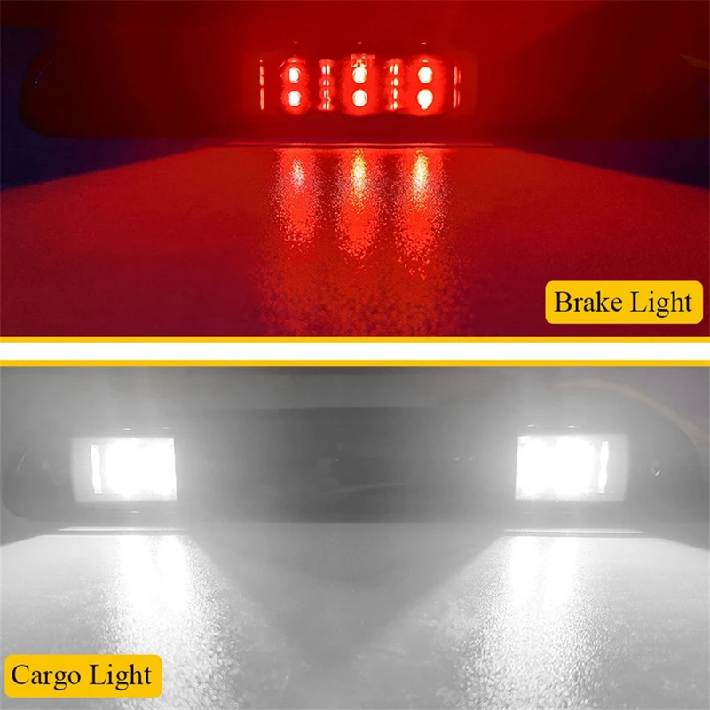 High Mount Stop Light LED Rear Cargo 3Rd Brake Light Lamp For Ford F150 F250 Bronco Smoke 1992-1996