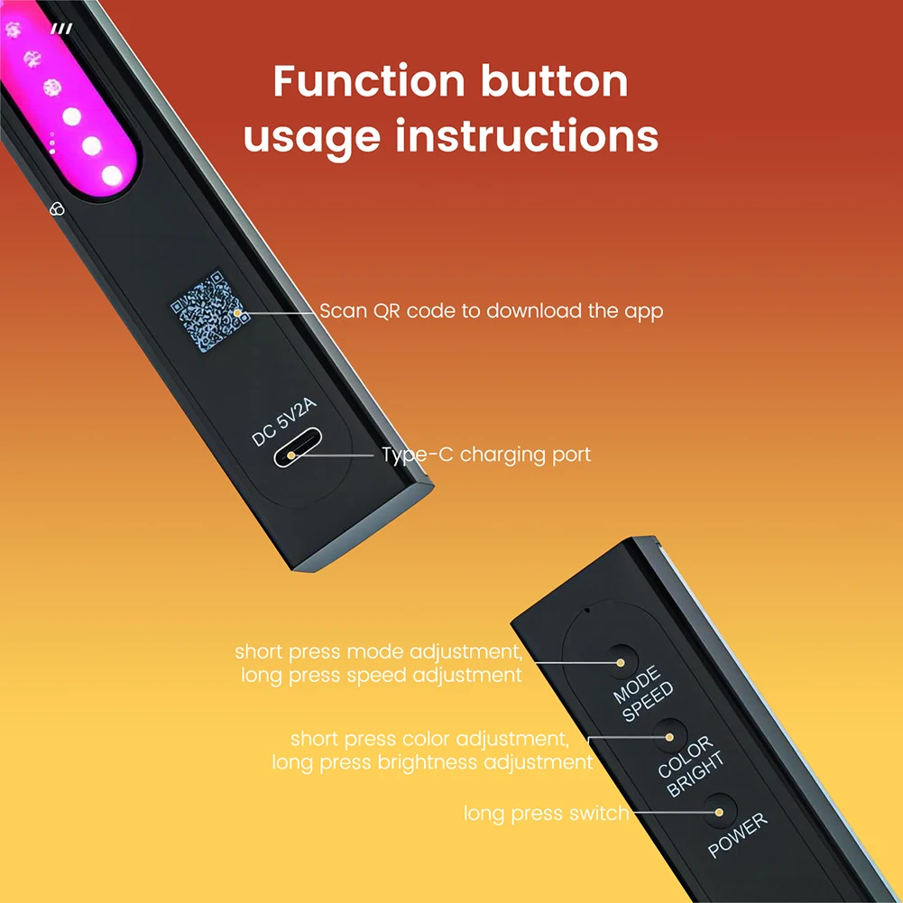 Luces de ritmo musical recargables, luz LED inteligente para juegos, luz ambiental LED colorida creativa, luz de Control de sonido musical de 18 modos