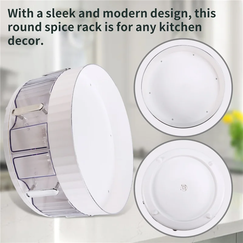 

A48I 360° Rotating Spice Organizer Double Layer Spice Tray Round Rotating Spice Rack