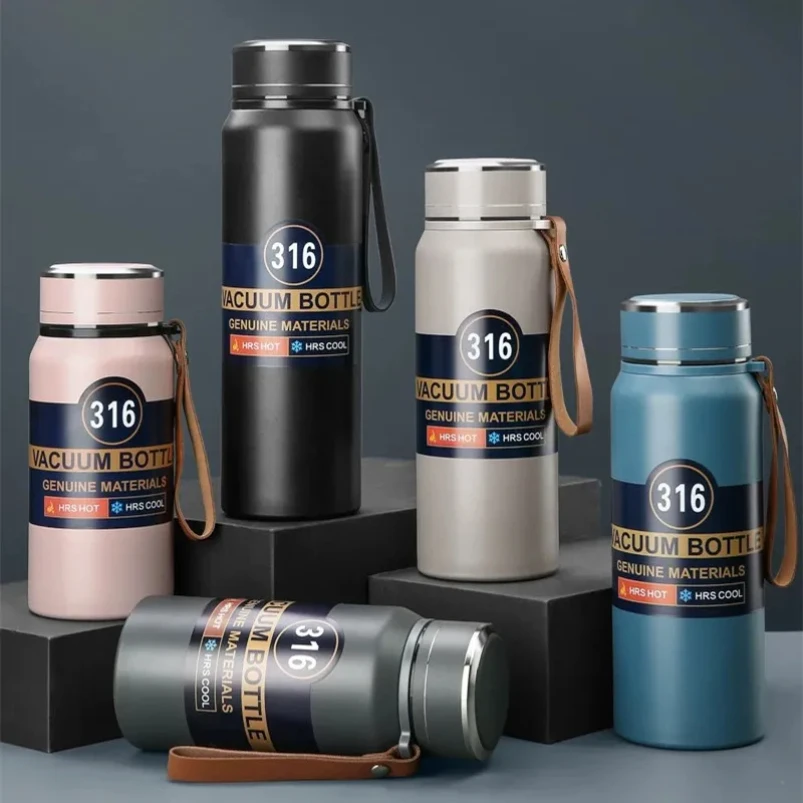 

Double Stainless Steel Thermal Flask With Filter Large Capacity Portable Coffee Tea Thermal Bottle Travel Tumbler