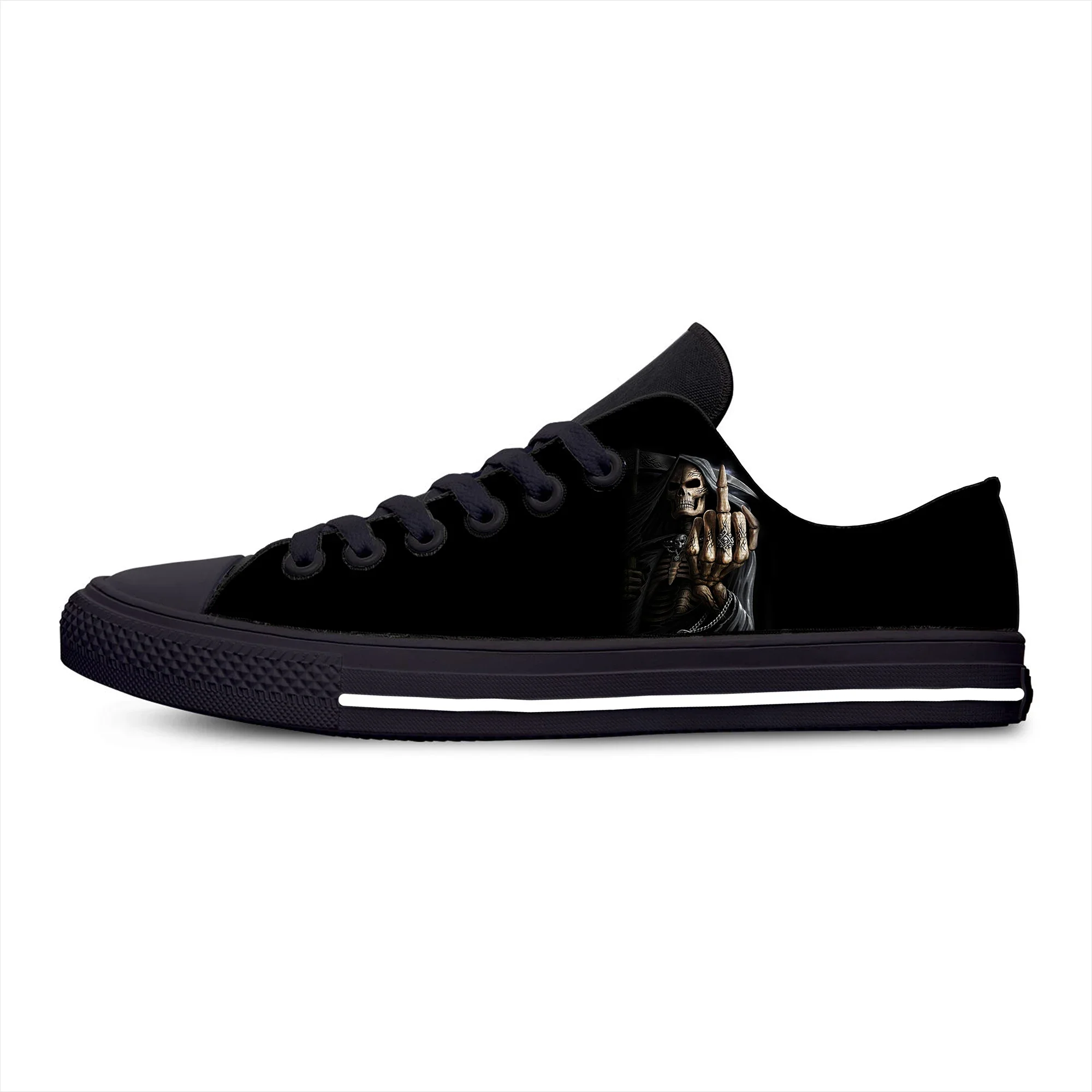 Zapatos informales de calavera Punk Rock para hombre y mujer, zapatillas deportivas transpirables, ligeras, a la moda