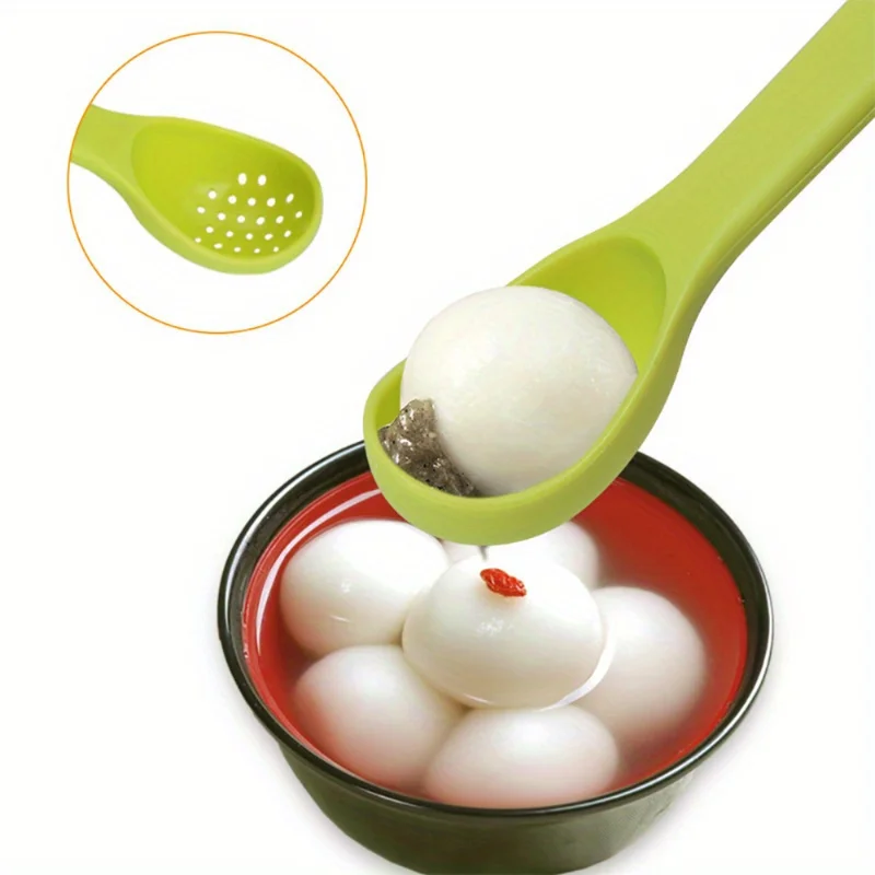 2pcs Can scoop creative kitchen 2-in-1 long handle colander fruit fork stainless steel set