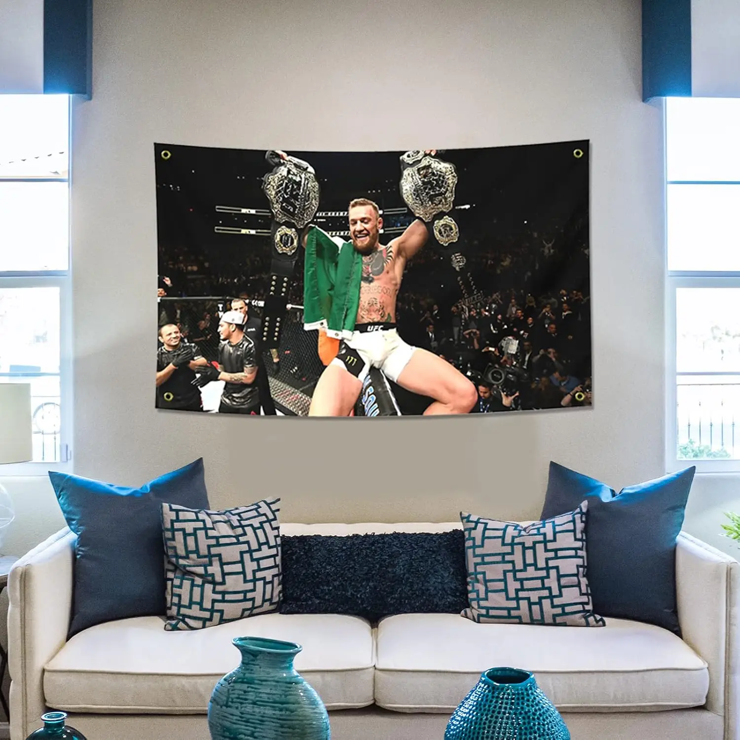 Boxing Flag Funny Poster Durable Man Cave Wall Flag with Brass Grommets 3x5 Feet Tapestry for College Dorm Room Decor,Outdoor