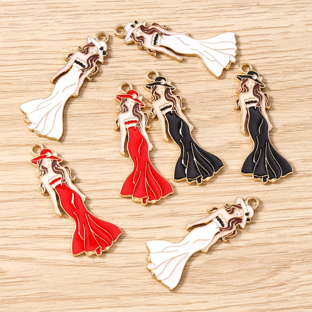 

Tusember 10pcs Cute Elegant Women Charms Pendant for Handmade Necklaces Earrings Bracelets DIY Jewelry Making Craft