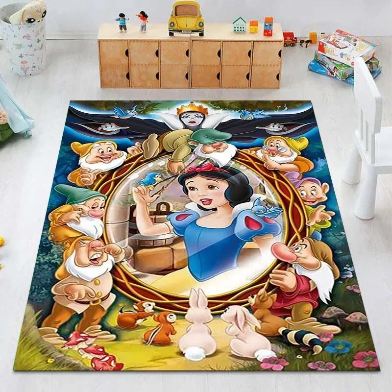 Disney Snow White Cartoon Rug for Living Room Bedroom Carpet Bedside Bathroom Floor Mat  Area Rug Kid' Room Cloakroom Home Decor