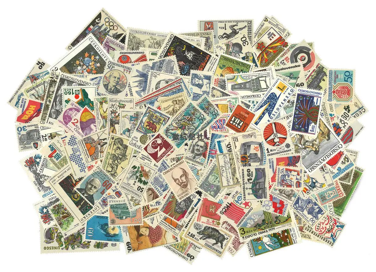 Vintage Czechoslovakia Used Postage Stamps 50/100Pcs Original Postmark All Different Good Condition For Hobby Collectors