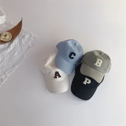 Gorra de béisbol con letras bordadas para niño y niña, gorro de algodón con visera Simple, informal