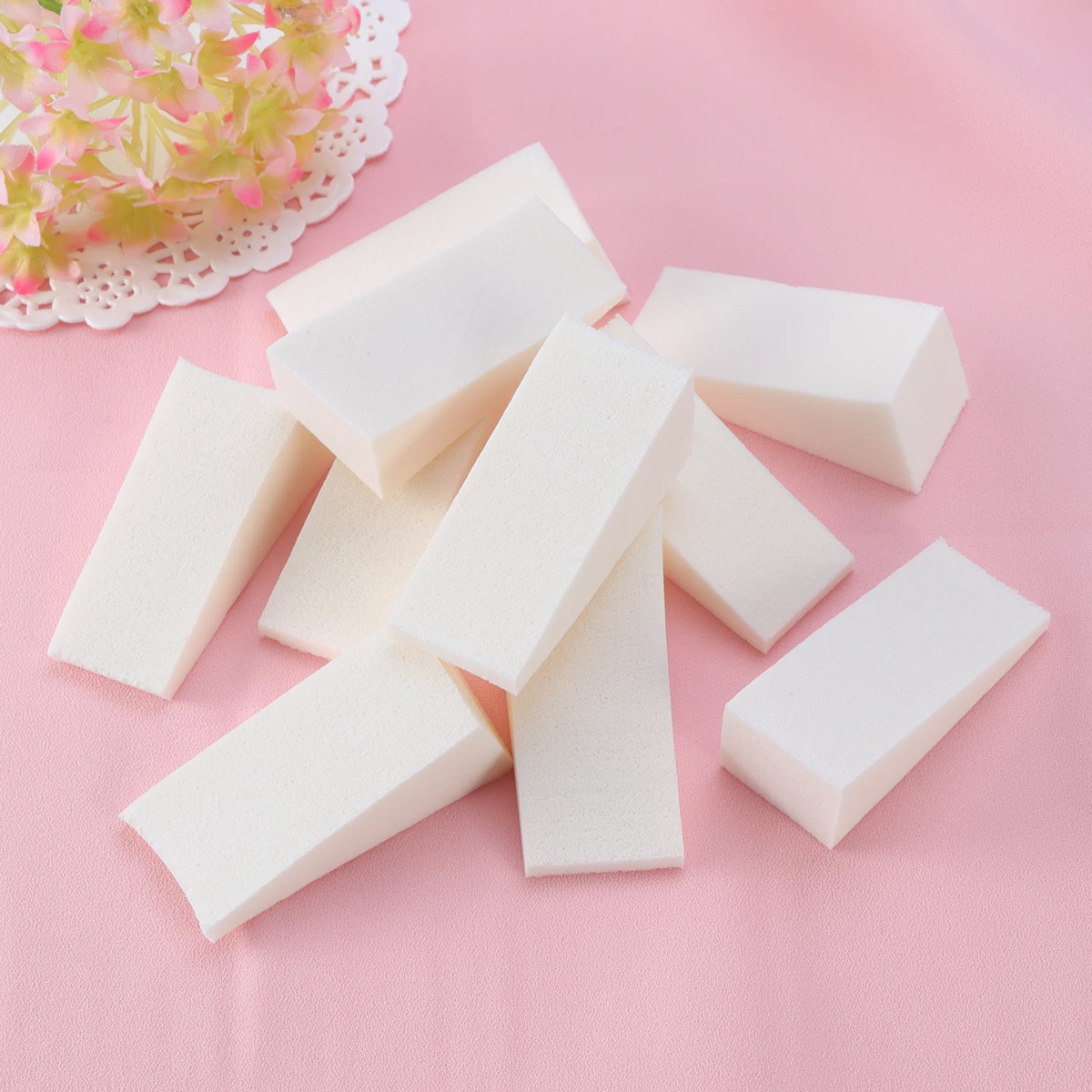 12pcs 화이트 삼각형 네일 스폰지 50X25Mm 컬러 페이드 매니큐어 페디큐어 그라디언트 스폰지 매니큐어 컬러 애플리케이터