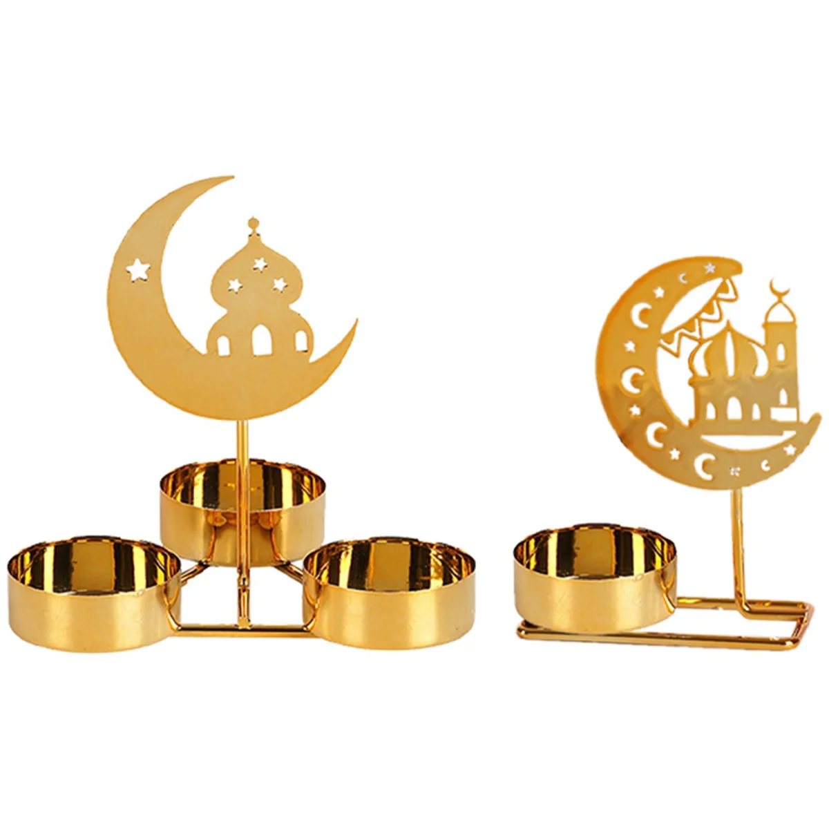 Metal Ramadan Decoration Eid Mubarak Candles Holder Home Decoration Ramadan Candle Holder Party Supplies Table Ornament