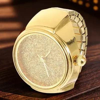 

Flash Powder Vintage Quartz Finger Finger Watch Watch Ring For Women Men Fashion Glitter Jewelry Gift Movement Ring