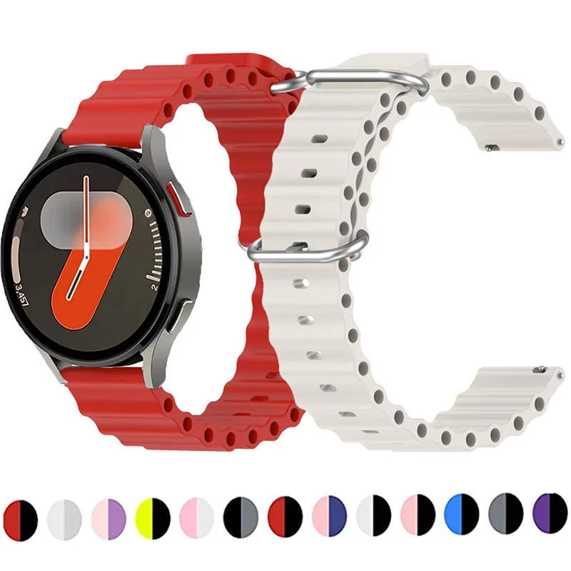 Ocean bands For Samsung Galaxy Watch7 6-4 classic/5-Pro/active 2/Gear S3 Silicone 22mm 20MM bracelet Huawei GT 4-3-2 watch strap