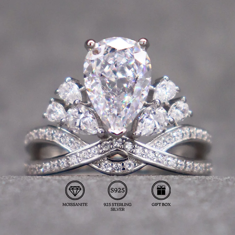 

1 Pc 2 Carat S925 Marquise Moissanite Ring, A Heartwarming Accessory To Mark Special Moments At Engagement Parties.