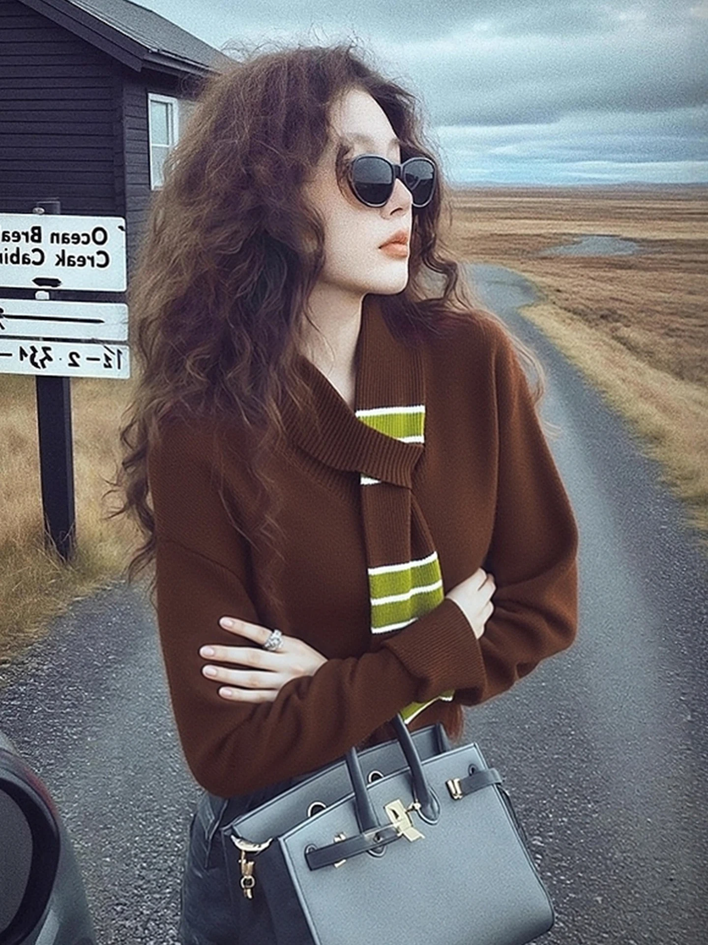 

Winter New Design Color Blo Camere Knitwear Soft Comfortable Casual Versatile Long Sve Top Korean Sle Women's Faion