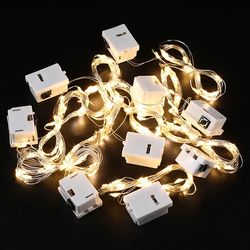 Luci a stringa a LED Filo di rame Lucine stellate Lampada a batteria Luci a stringa impermeabili Luce decorativa Luce per interni ed esterni