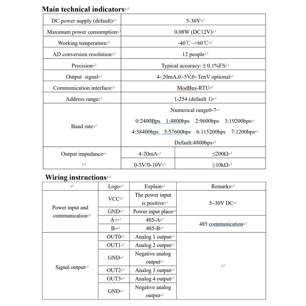 Conversion RS485 to 0-5V 0-10V 4-20mA Transform Module 2 4 Channel Modbus RTU RS485 to Analog Industrial Converter Modules