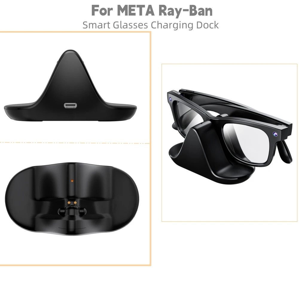 

For META Ray-Ban Smart Glasses Charging Dock Smart Glasses Charger Accessories