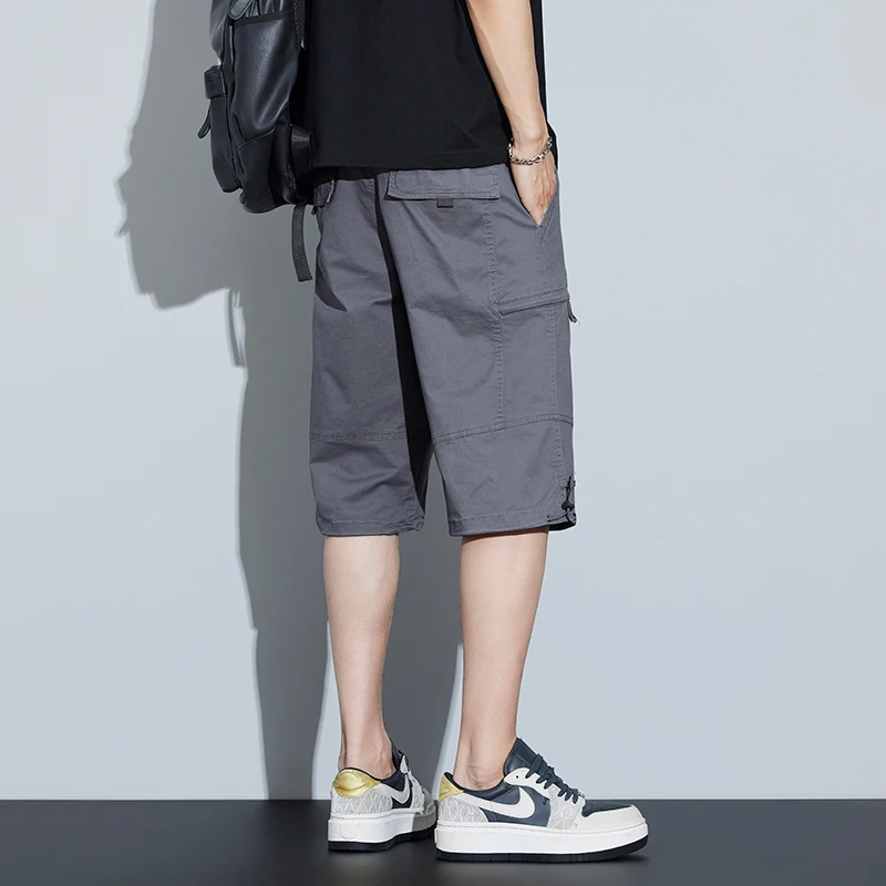 New Summer Youth Leisure Sports Outdoor Sports 7-Point Trousers Men'S Loose Korean Fashion Versatile Straight Work Shorts