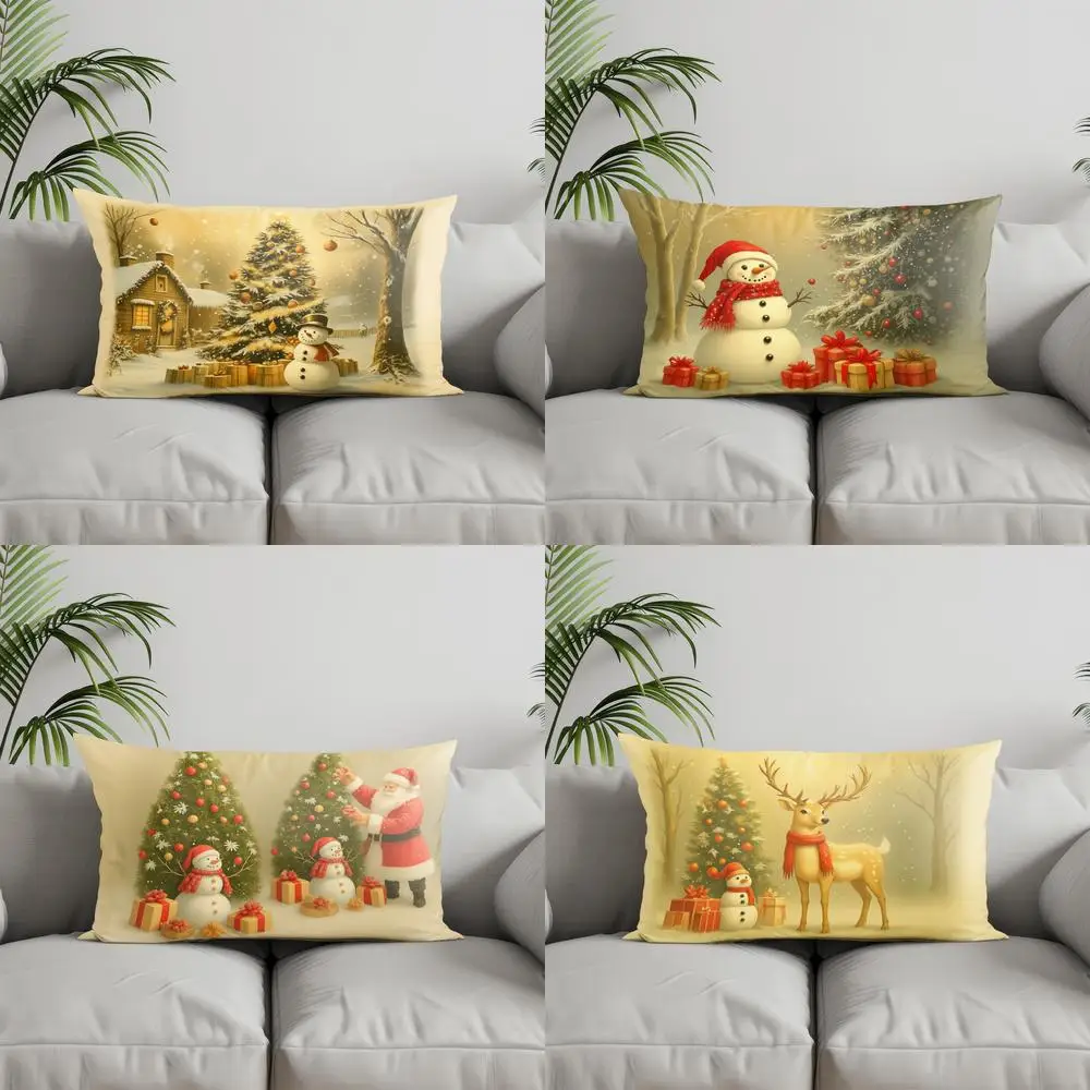 ديكور المنزل عيد الميلاد كوخ ثلج وسادة مناسبة ل أريكة غرفة نوم سيارة وسادة غطاء وسادة مستطيلة الظهر وسادة #1