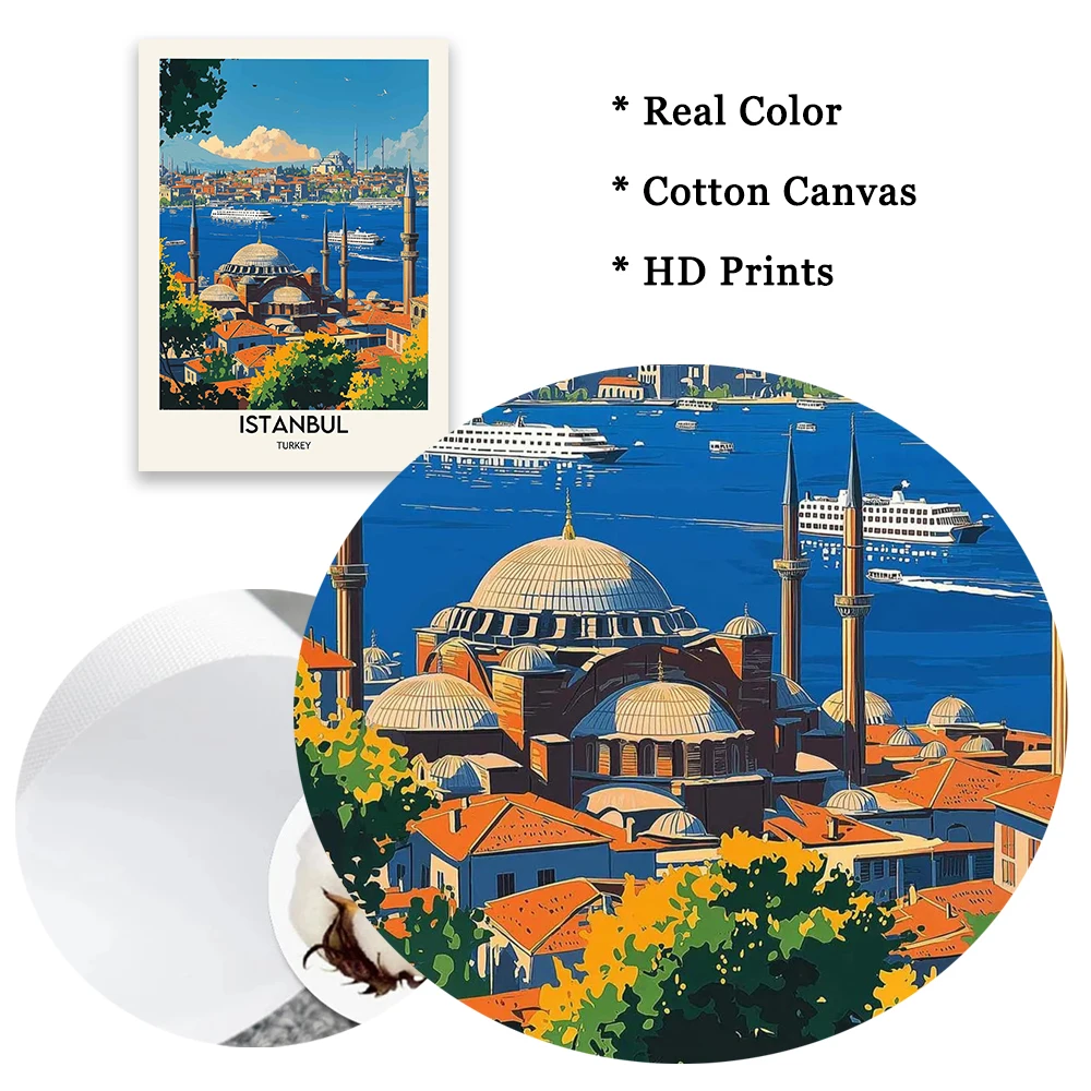 اسطنبول الجدار ملصق فني غروب الشمس جدار ديكور السفر جدار الفن يطبع تركيا جدار الفن الحديث الحد الأدنى سيتي سكيب قماش يطبع #5