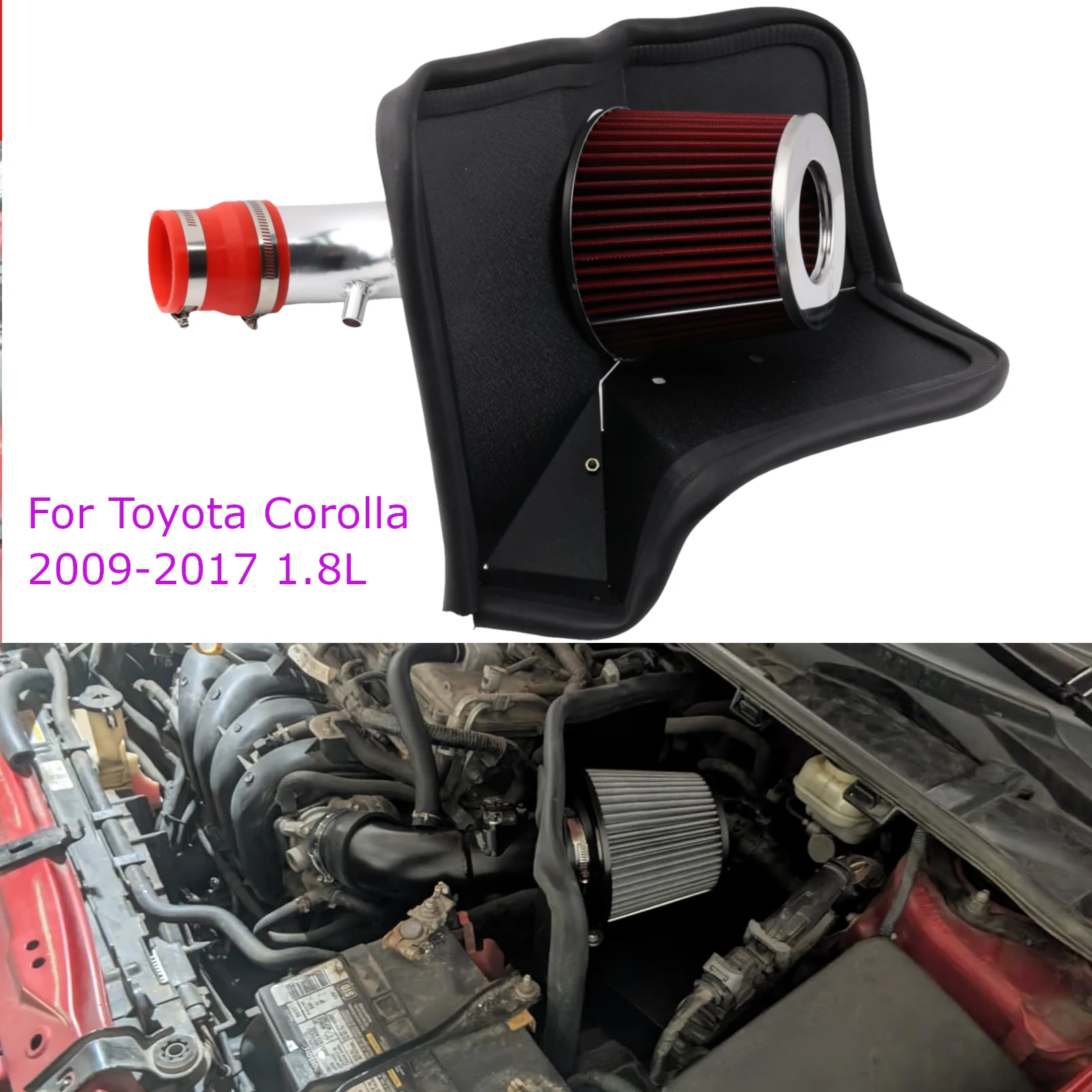 

Сухой фильтр с высоким расходом + теплозащитный экран, комплект впуска холодного воздуха для SCION IM 16-17 для двигателя Toyota Corolla 09-17, 1,8 л