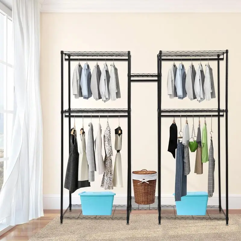 Freestanding Closet Organizer Metal Wardrobe Closet Rack With Adjustable Shelving Wardrobe Organizer 72inch L X 16.9inch W X