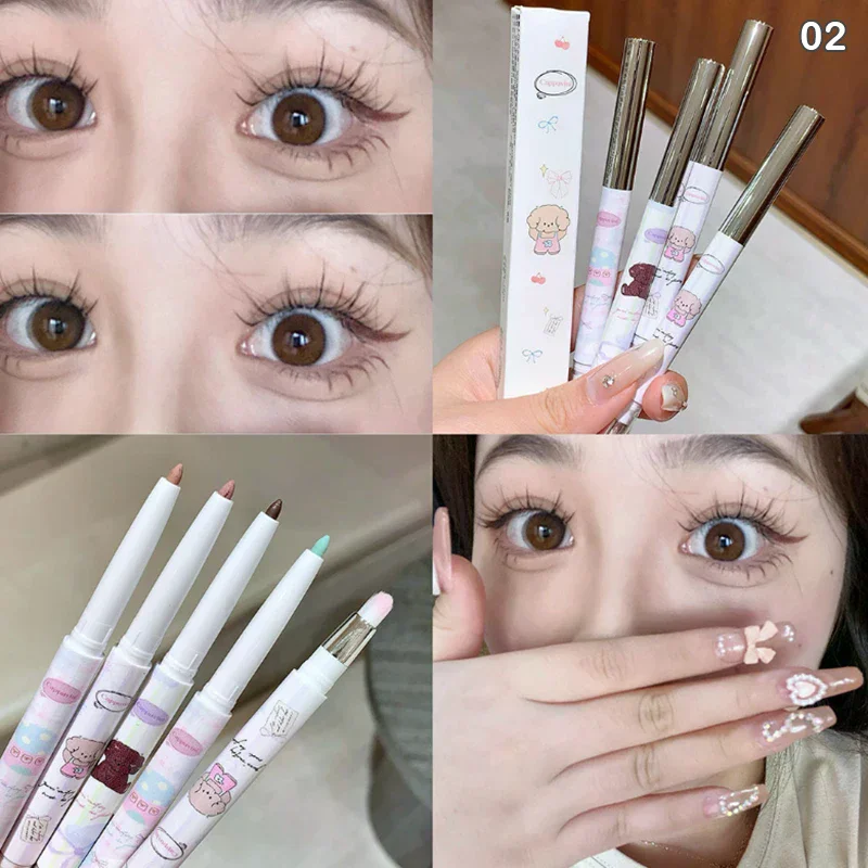 Cappuvini-delineador de ojos en Gel nacarado con mezcla de brochas, té suave y sedoso, marrón, gusano de seda, resistente al agua, maquillaje