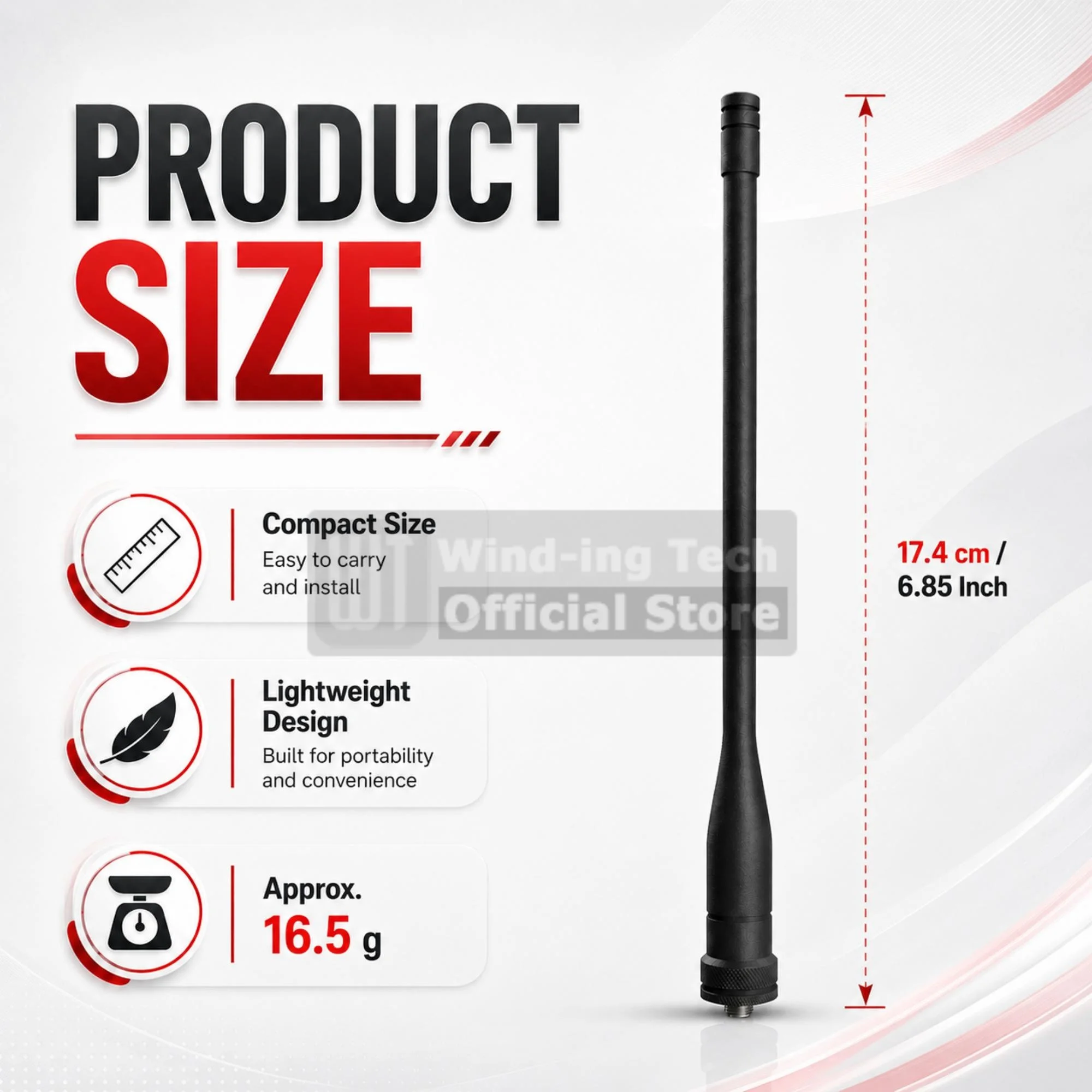 BinTolk BT8000 Original Radio Antenna FM Dual Band SMA-F Compatible with UV-5RM DM-32 UV-5RH UV-5R Plus Walkie Talkie Accessory