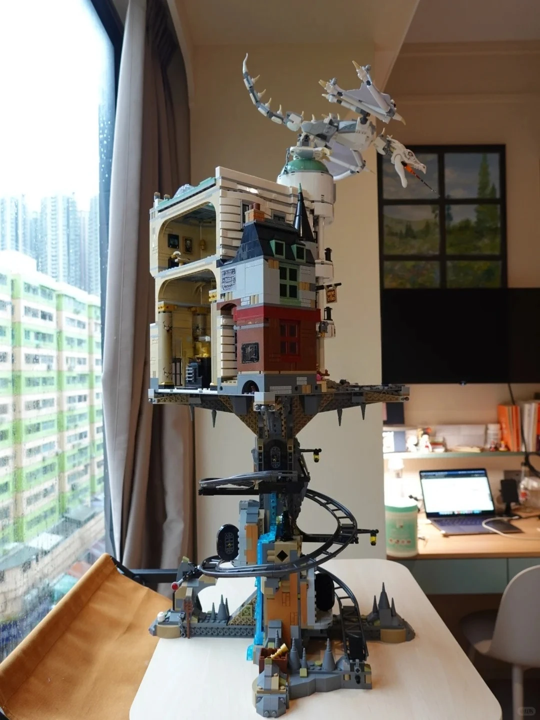 طقم نماذج عرض الشارع من مدن البنك مجموعات مكعبات بناء متوافقة مع جزيئات ليغو مناسبة لهدايا عيد الميلاد 76417