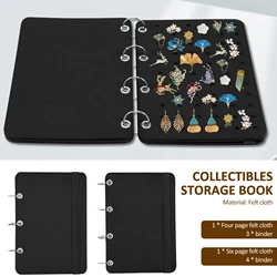 Felt Pin Brooch Display Storage Book Large-Capacity Shoe Charm Collection Booklet School Metal Badge Chest Shoe Charm Collection