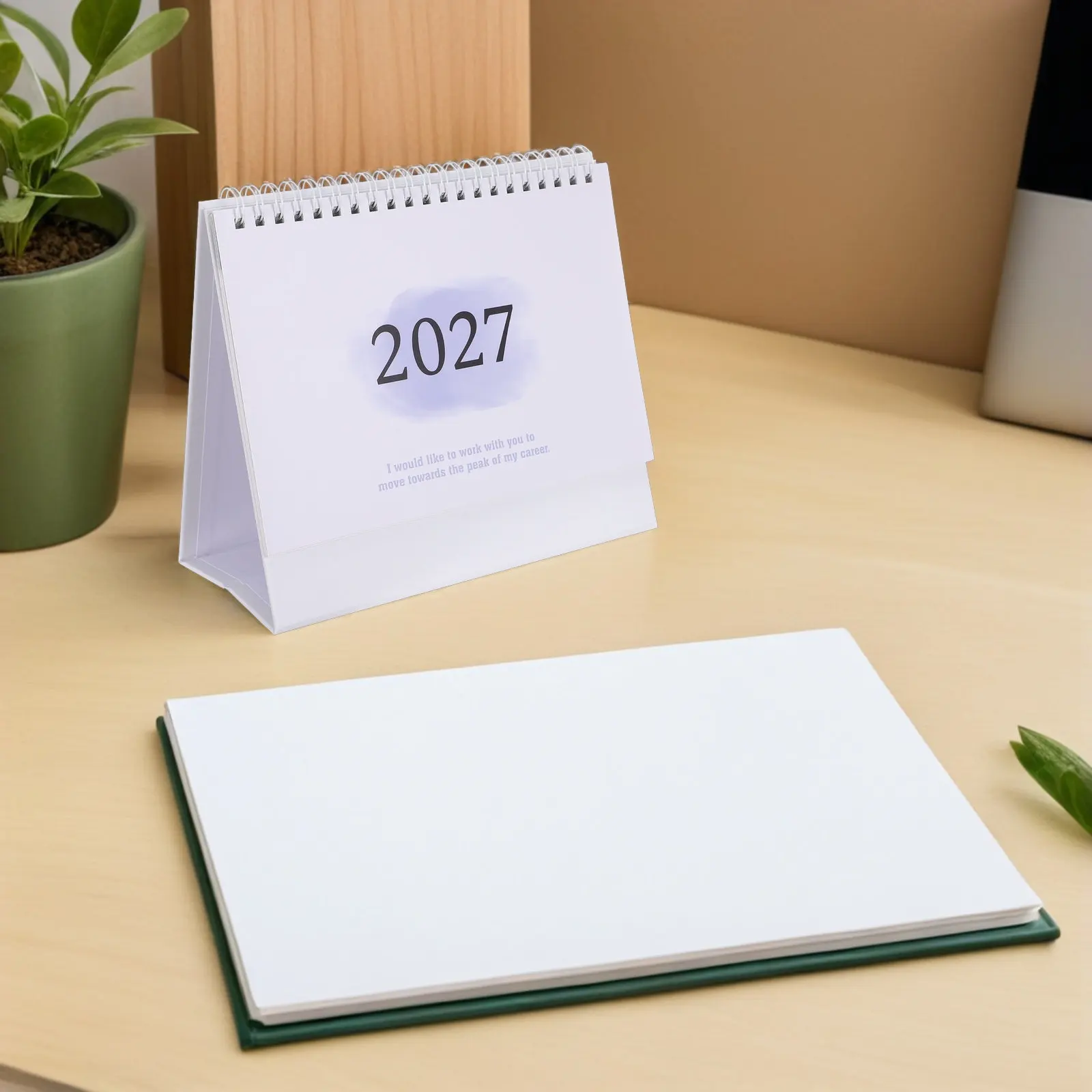 Desk Calendar 2026-2027 7.6x7 Standing Flip Desktop Calendar Minimalist Monthly Planner July 2026 to December 2027 Office Home