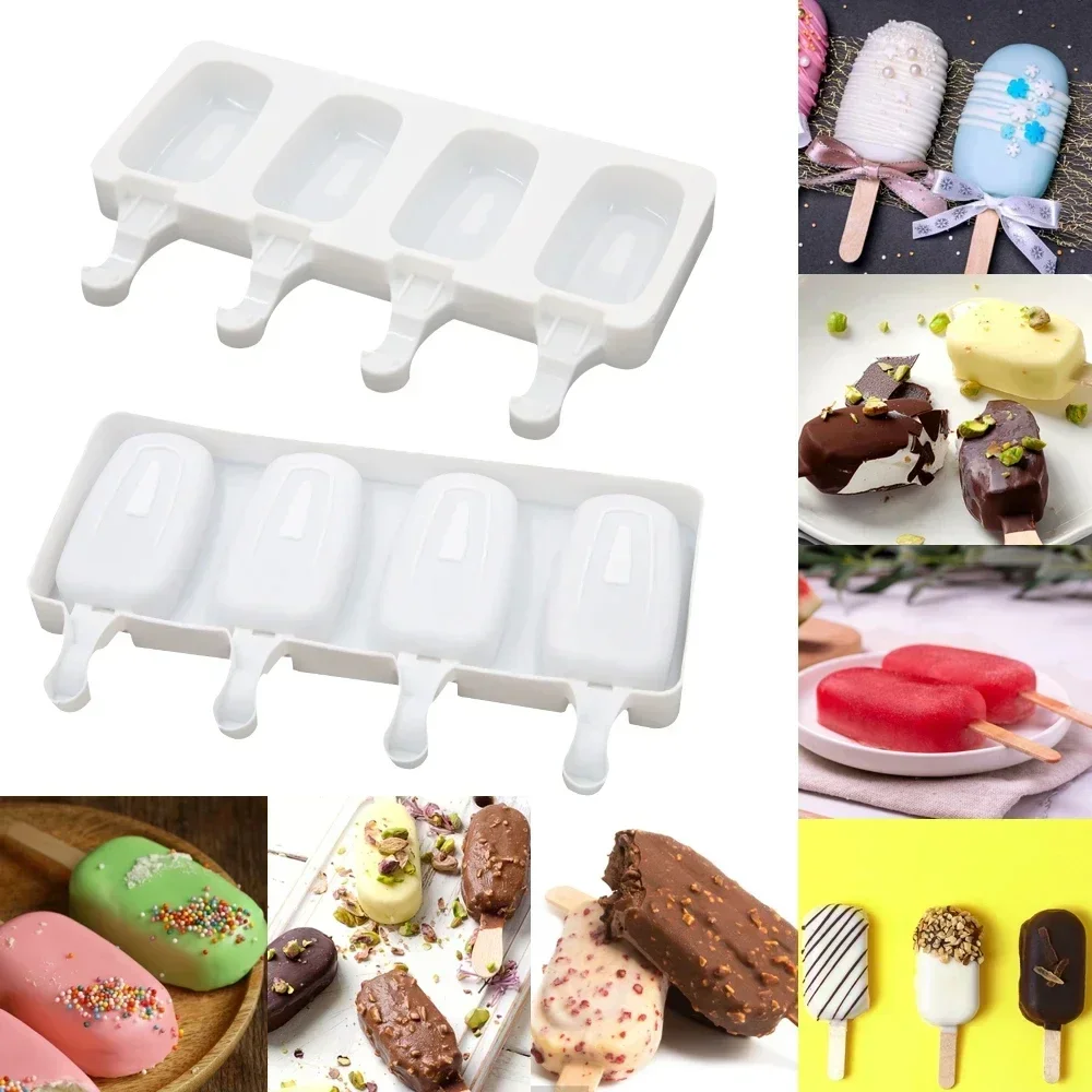 Molde de silicona 3D DIY Magnum, molde de helado de silicona hecho a mano, picolé, Mousse, postre, congelador, jugo, bandeja para cubitos de hielo, molde para hacer hielo