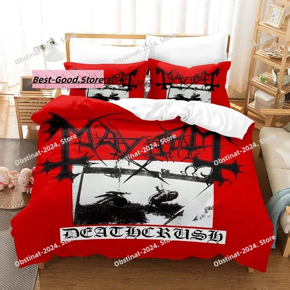 Mayhem Distressed 3D Printing Comforter Bedding Set,Duvet Cover Bed Set Quilt Cover Pillowcase,King Queen Size Bedding Set Kid