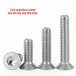 High Quality M3 M4 M5 M6 M8 M10 GB2673 316 A4 Marine Grade Stainless Steel Six-Lobe Torx Flat Countersunk Head Bolt Screw