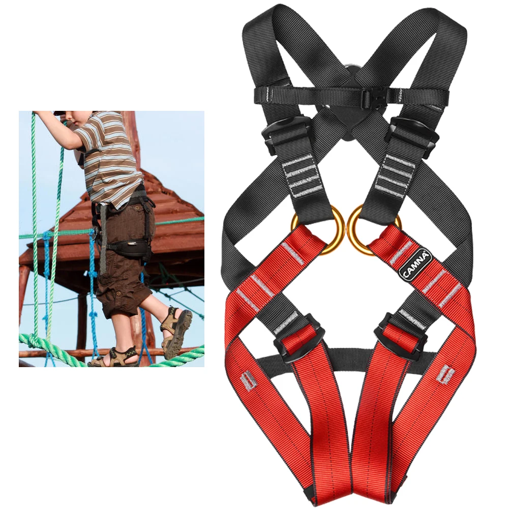 

Black Red Polyester Children Full Body Climbing Harness Outdoor Safety Belt Climbing Harness Climbing Safety Belt