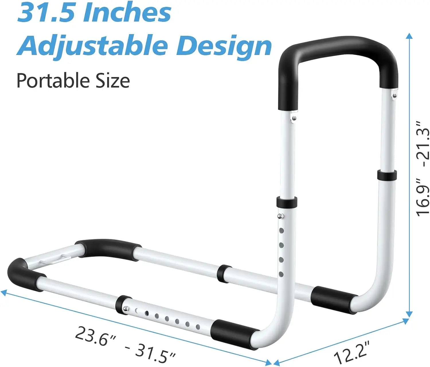 

Bed Rail - Bed Rails for Elderly Adults - Medical Bed Support Bar Mobility Assistant with Free Storage Bag and Fixing Strap