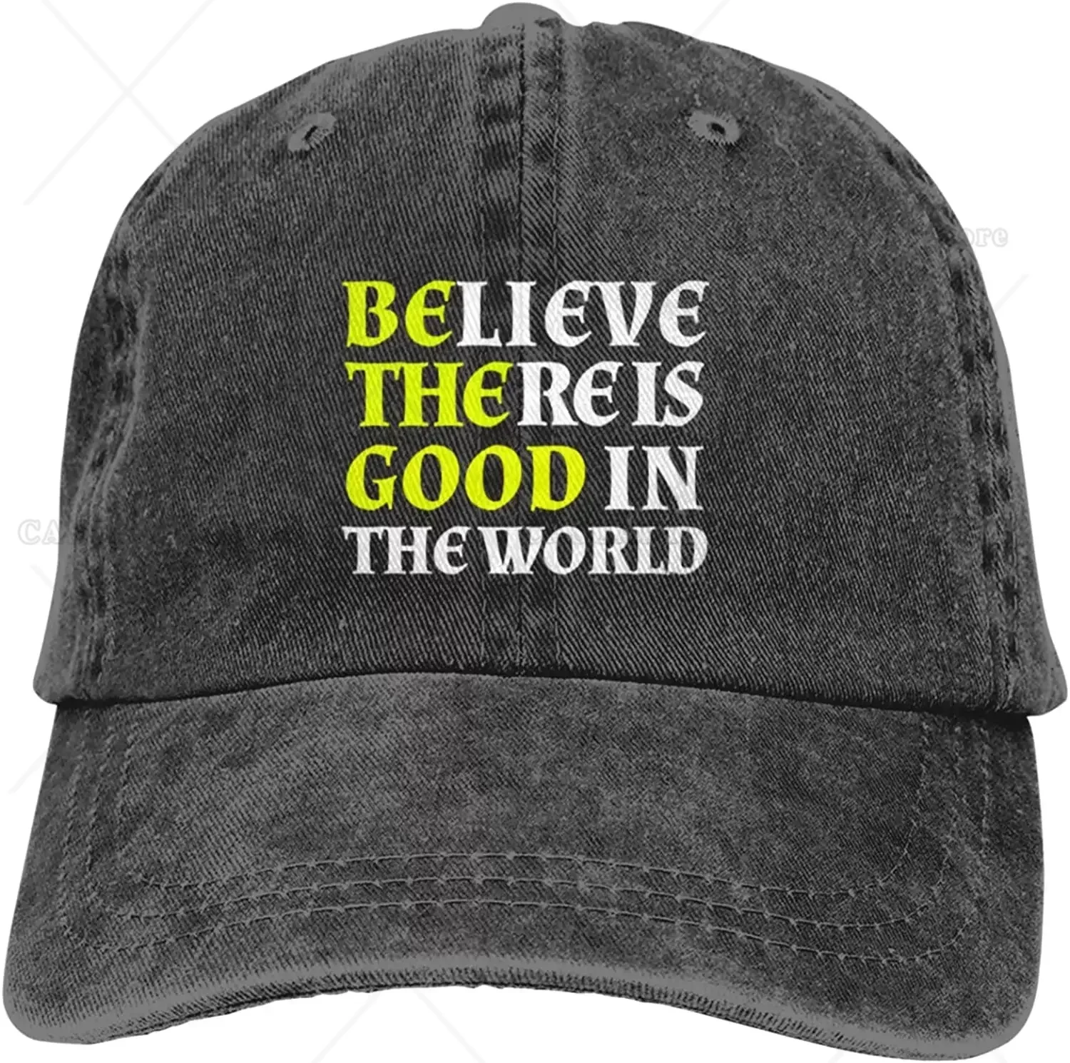 

Jesus Christ Believe There Is Good in World Baseball Caps Men Women Cotton Denim Ball Hat Adjustable Trucker Hat Black Hat