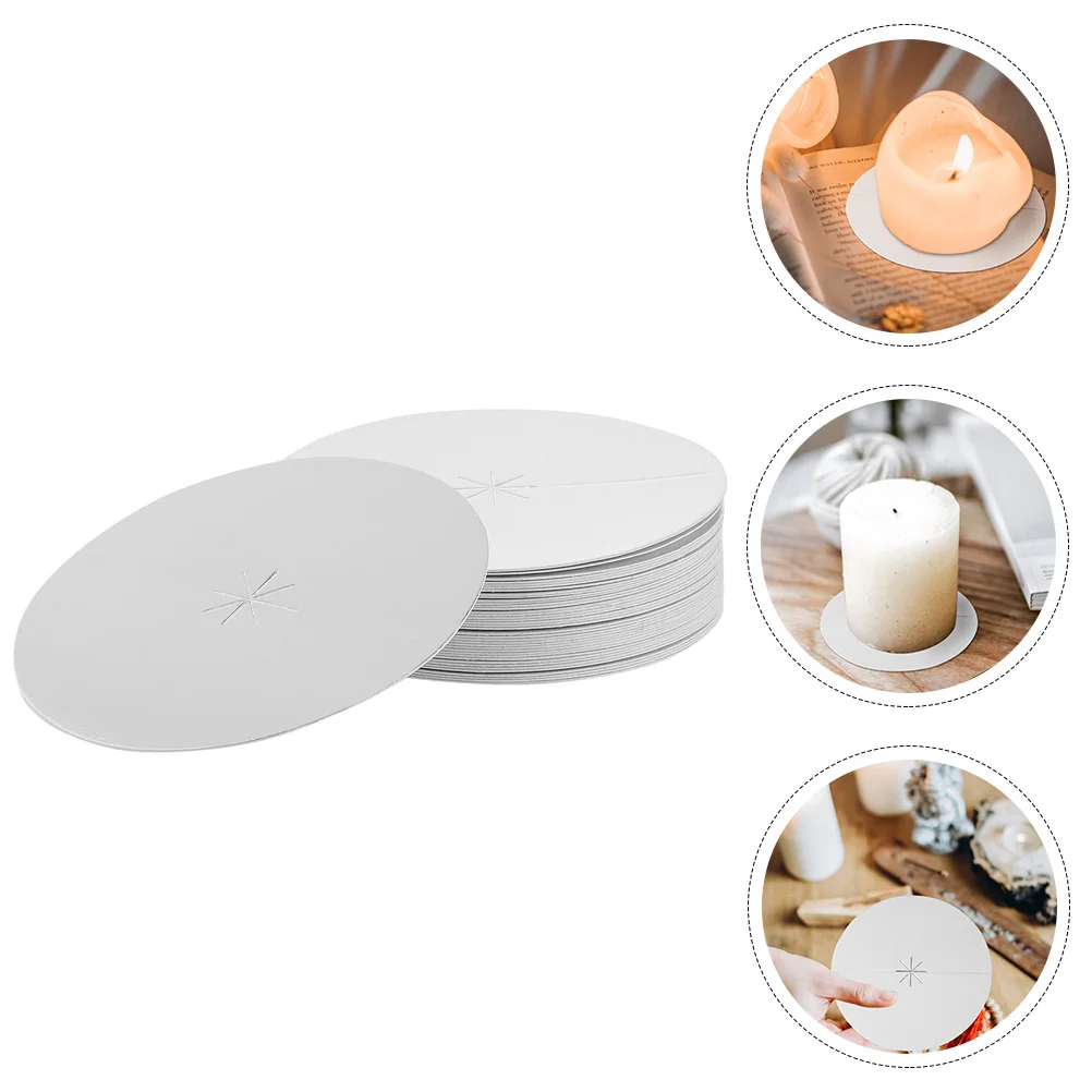 

50 Pcs Tray Supplies Taper Drip Protectors for Table White Accessories Replacement Paper Disc