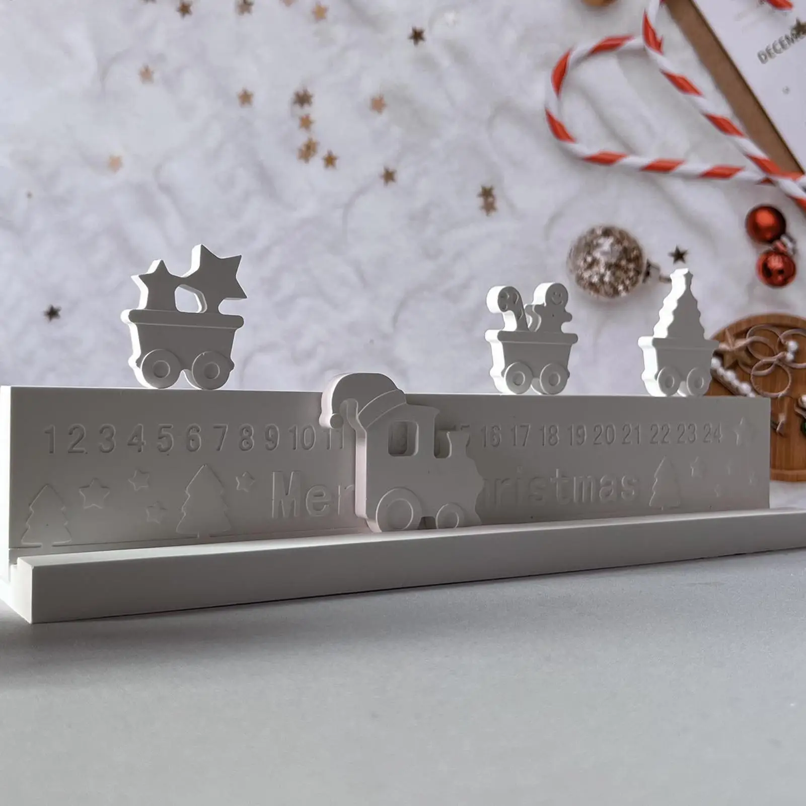 

Силиконовая форма для литья, рождественская статуя обратного отсчета, силиконовая форма, многофункциональный инструмент для изготовления бетона из эпоксидной смолы для классной комнаты